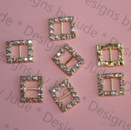 12mm x 15mm Rectangle Rhinestone Buckle 