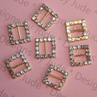 16mm x 16mm Square Rhinestone Buckle 
