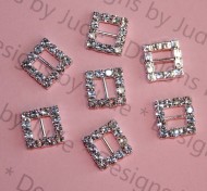 12mm x 12mm Square Rhinestone Buckle 