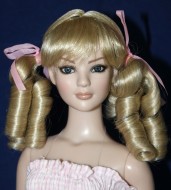 Curly Ponytail Wig with Bangs size 8, Blonde