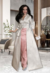 Ivory & Pink Silk Dramatic Entrance Ensemble for 16.5" RTB101 Dolls 