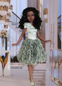 Seafoam Green Silk Statement Piece Dress for 16" Ellowyne & Neema Dolls Dolls 