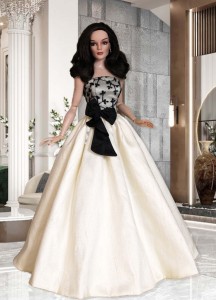 Ivory Silk & Lace Gown for 16.5" RTB101 Dolls 