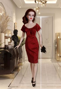 Burgundy Silk Dress for 16.5" RTB101 Grace Dolls 