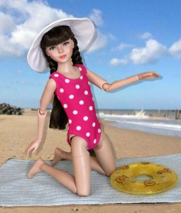 Delightful Dots Swim Suit, Towel & Hat for 12" Anne