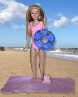 Pink Swim Suit, Towel & Swim Ring for 12" Anne