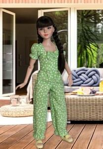 Green Floral Romper for 12" Anne