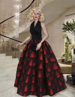 Black & Red Gown for 16.5" RTB101 Grace Dolls 