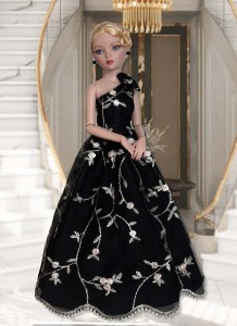 Black Lace Gown for 16" Ellowyne & Neema Dolls 
