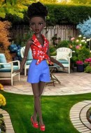 Floral Halter Top & Shorts for 16" Ellowyne & Neema Dolls 