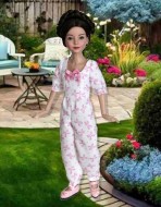White & Pink Bows Romper for 12" Anne Dolls 