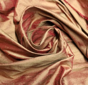 Silk Fabric - Red Gold - Silk Dupioni - Silk Shantung - 100% Silk - 54" WIDE