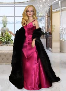 Sizzlin' Darl Pink Satin Unmatched Glamour Gown & Stole for 16.5" RTB101 Grace Dolls 