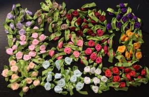 Mini Colorful Satin Roses - 1 dozen - 12 colors