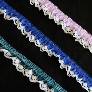 Satin & Lace Ruffle Trim - 1 Yard, 3/4"