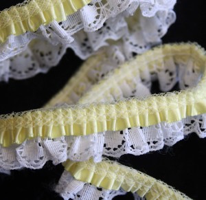 Satin & Lace Ruffle Trim - 1 Yard, 3/4"