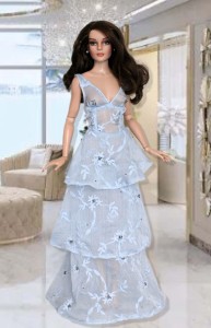 Pastel Blue Layered Gown for 16.5" RTB101 Grace Dolls 