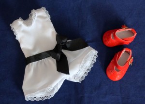 White Romper & Patent Shoes for 10" Patsy Dolls