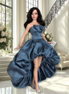 Midnight Blue Asymmetric Bubble Gown for 16.5" RTB101 Grace Dolls 