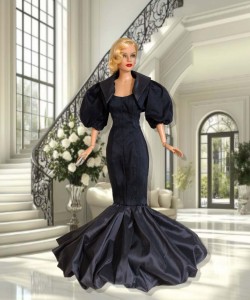 Navy Silk Show Stopper Ensemble for 16.5" RTB101 Grace Dolls 