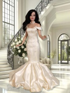Ivory Silk Show Stopper Gown for 16.5" RTB101 Grace Dolls 