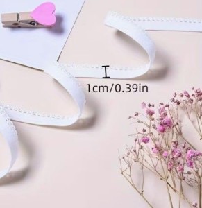  1 Yard White Elastic  Trim, 1cm width