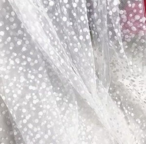 White Polkadot Mesh Dot Fabric - 59" Width