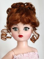 Updo Wig w Bangs & Ringlets size 9, Carrot Red