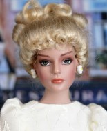 Lt. Peach Blonde Updo Wig w Bangs size 5-6, Annabelle