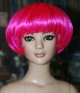 Hot Pink Bob Wig w Bangs size 7-8, Bubbles