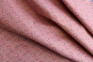 Country Floral Print on Mauve Background Cotton Fabric