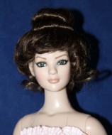 Victorian Updo Wig w Bangs size 7, Lt Brown