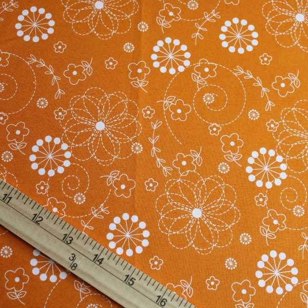 Kimberbell Basics Doodles Orange Fabric