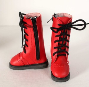 Red Extreme Boots 65/25mm Lace up with Zipper