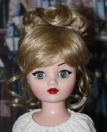 Lydia Updo Wig w Bangs size 8-9, Golden Strawberry Blonde