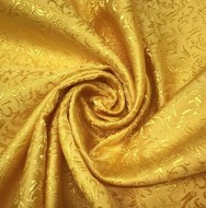 Bright Gold Jacquard Fabric with a Delicate Flowing Pattern (note: width 28")