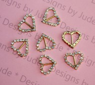 15mm x 17mm Heart Shaped Rhinestone Buckle 