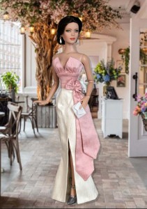 Pink & Ivory Silk Soiree Gown for 16" Tyler Dolls