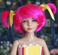Hot Pink Ponytail Wig w Bangs size 5-6, Honor