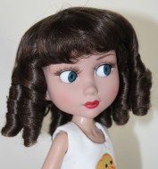 Curly Ringlet Wig with Bangs size 8-9, Brown Black, Julie