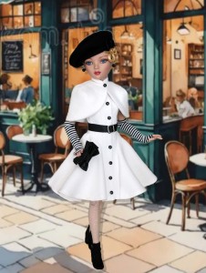 Cream & Black Melancholy Monday ensemble for 16" Ellowyne & Neema Dollss 