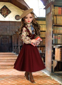 Oxford Society Burgundy & Floral Ensemble for 16" Ellowyne