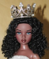 Large Silver Doll Crown with Pearls, for Fashion Dolls