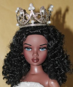 Large Silver Doll Crown with Pearls, for Fashion Dolls
