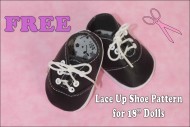 Free PDF Lace Up Shoe Pattern for 18" Dolls