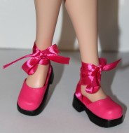 Dark Pink Lace-Up Ballet Shoes 63/25mm, Monique Gold