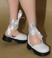 White Lace-Up Ballet Shoes 63/25mm, Monique Gold