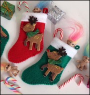 Reindeer Christmas Stockings - 1:6 Scale