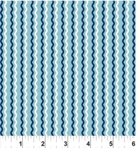 Kimberbell Basics Wavy Stripe Blue Fabric 1/4 yard