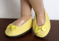 46mm Yellow Slip On Shoes with Bow shown on Bethany